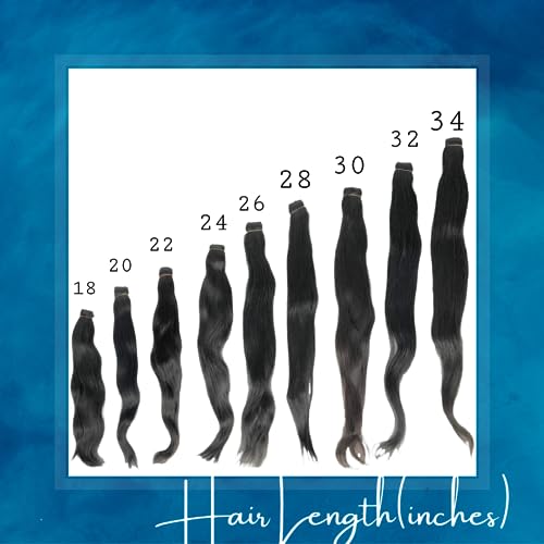 Image of SkyHair 100% Remy Human Hair Extensions - 6-Piece Set with 13 Clips for Instant Volume & Length - Soft, Tangle-Free, Reusable Clip-In Hair - 20 Inches, Natural Black