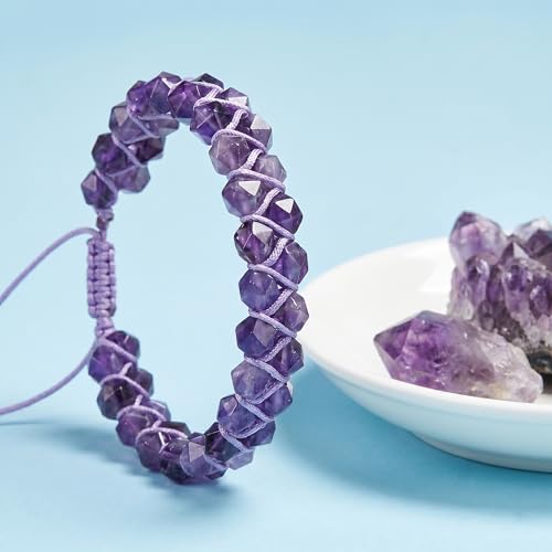 Pulsera Trenzada Doble Capa con Amatista Natural miniatura 6