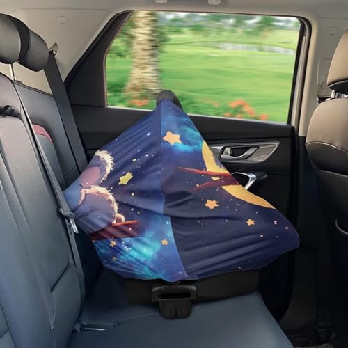 Image of Youngerbaby Koala Galaxy Nursing Cover Breastfeeding Soft Infant Carseat Canopy Stretchy Breathable Cover for Stroller High Chair Shopping Cart Canopies