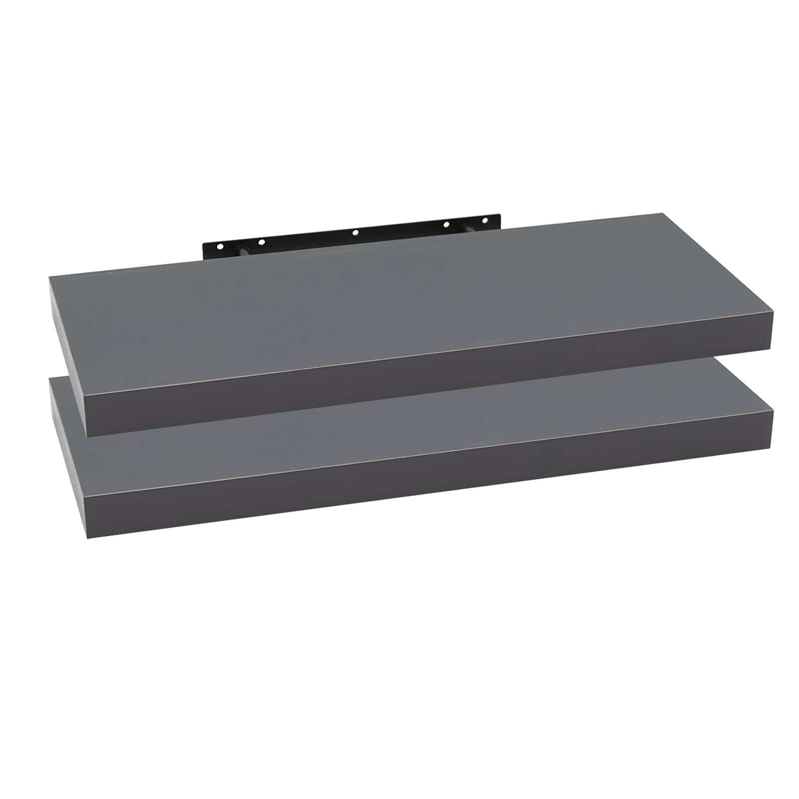 WOLTU 2 Pcs Floating Shelf Dark grey Wooden Wall Storage Display Shelf 110cm Long RG9316dgr-2
