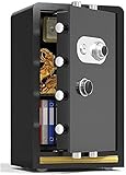 Hausversicherungs-Safe, Geldsicherheit, Werttresor, digitale Kapazität, Bargeld, Premium-In-Wall-Büro, Ganzstahl-Sicherheitsschrank, Gold (Farbe: Schwarz, Größe: 60 x 34 x 39 cm)