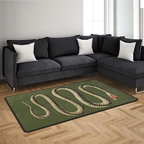 Snake Rugs Traditional Hand Tufted Hand Knotted Carpet Tufted Snake Green Area Rug Living Room Bedroom Diningroom Home Decor Mat 3'4" X 5' #TOP3