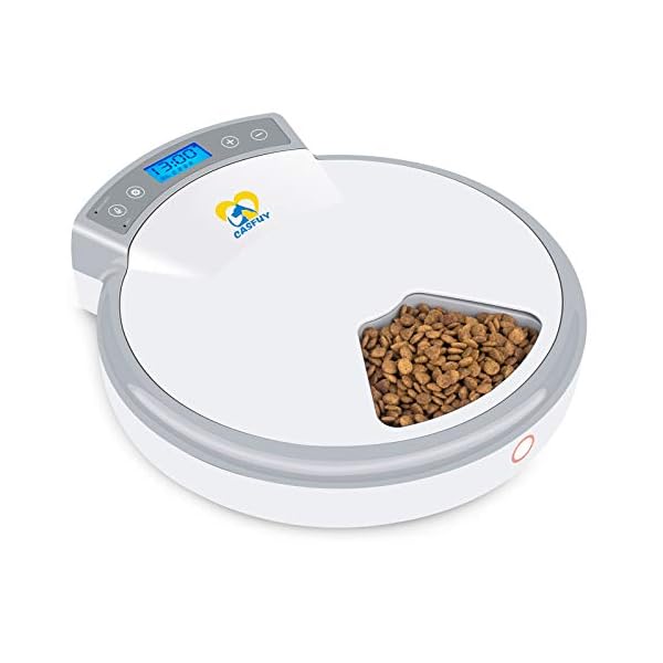 Casfuy 5meals Automatic Cat Feeder Auto Pet Feeder with Programmable