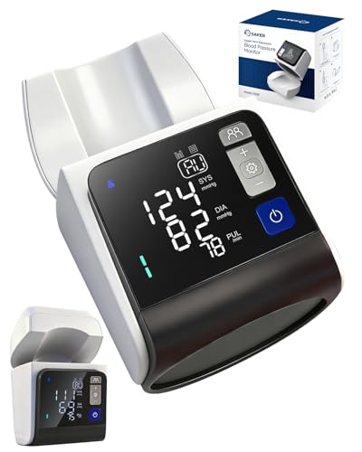 Saker Blood Pressure Monitor Upper Arm Automatic BP Monitor for Home Use No-Wrap Auto-Fit Design Fits 8.515.7 Large Display 4 Users with 199 Readings Each FDA-Cleared One-Touch (U90B)