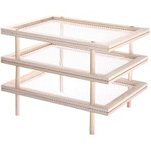 3 Set Large Pasta Drying Rack 12.6" x 16.5" Stackable Herb Dryer Rack with Mesh Wooden Flower Drying Storage for Pasta Herb Seed Flower Dryer Cook Gift Homesteading Essentials