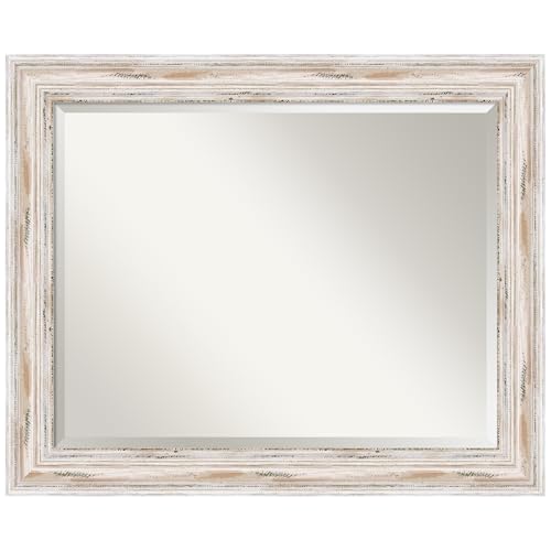 Amanti Art White Bathroom Mirror for Over Sink, 33x27 Vanity Wall Mirror