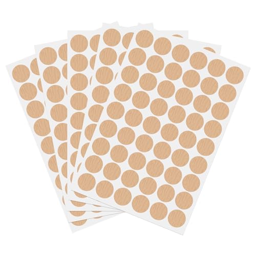 Autocollants pour trous de vis PATIKIL en PVC grain bois foncé pour meuble | Lot de 270