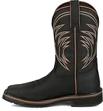 Justin Widowmaker 11' Waterproof Work Boots for Men - Durable Leather, Slip-Resistant Sole, Comfort Fit, Ideal for Heavy Duty Jobs, Black - 10.5 D