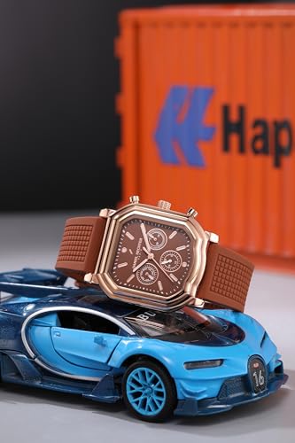 Image of Daniel Hechter Paris Moulin Collection Analog Watch for Men with Square Case, Luminous Hands & Markers, Multifunction Dial and Silicone Strap