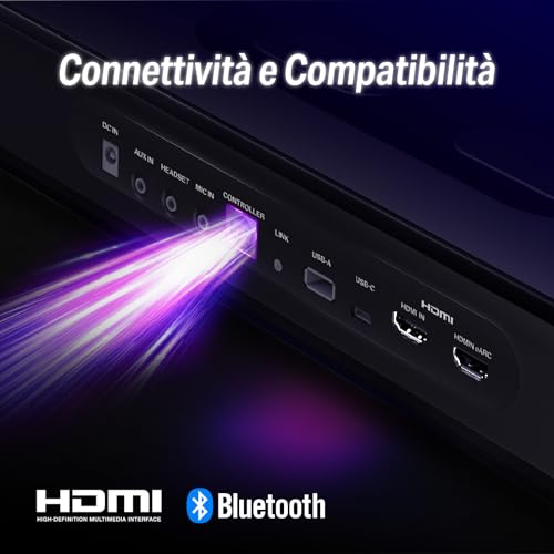 Thunder Pro 5.1.2 Soundbar da Gioco, Bassi Migliorati, Connessione multi-Dispositivo Bluetooth, Subwoofer integrato, 3 Modalità Pro Gamer, Design Elegante, per PC, Console di Gioco - Casse per PC - Immagine 6