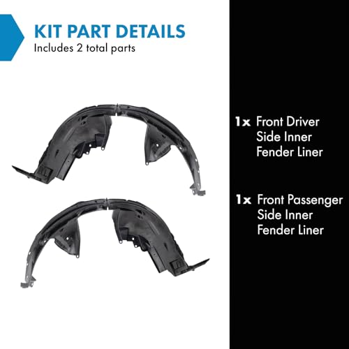 Image of TRQ Front Inner Fender Liner Set Compatible with 2017-2020 Nissan Rogue NI1248158 NI1249158