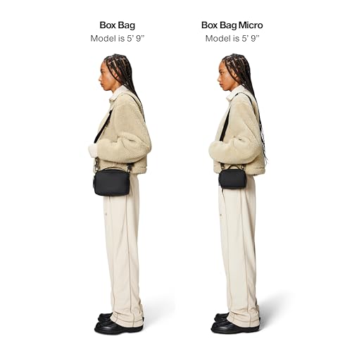 Image of RAINS Unisex Waterproof Crossbody Sling Fanny Bag - Versatile Black Box Bag for Women & Men