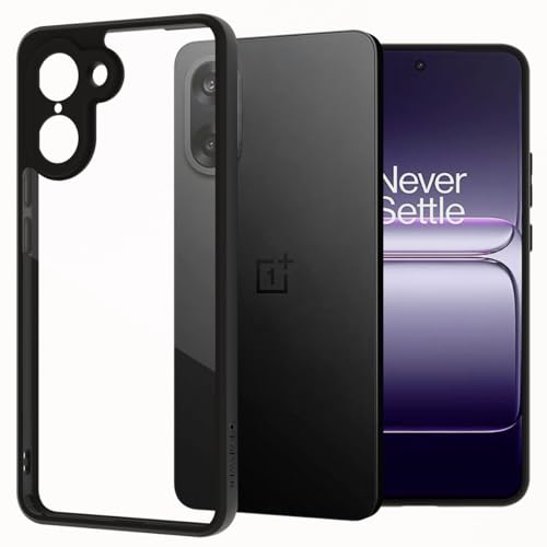 Image of KAPAVER Hybrid Clear Back Cover Case for OnePlus Nord CE5 | Protective Shockproof Cleare Hard PC Soft Flexible Black TPU Cover