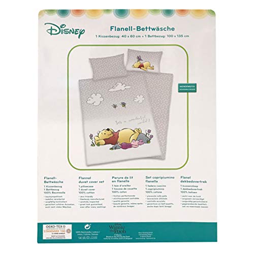 Herding Winnie Puuh Kleinkinder-Bettwäsche-Set, Wendemotiv, Bettbezug 100 x 135 cm, Kopfkissenbezug 40 x 60 cm, Flanell/Biber - Image 5