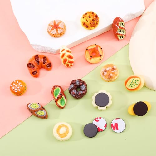 15 Piezas Imanes Decorativos Mini Pan de Resina miniatura 2