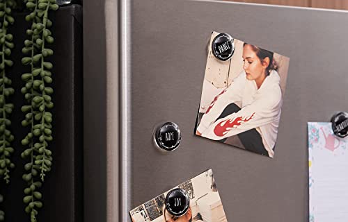 Babypop! Newest Design Black 12 Pack Round Glass Refrigerator Magnets, Trendy Inspirational Magnet Gift Set For Fridge Cute Decorative Motivational Whiteboard Magnets For Office Locker Home & Kitchen #TOP5