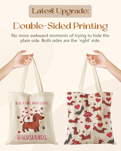 Image of Miss Adola Cute Canvas Tote Bag for Women Girls - Animal Lover Aesthetic Bags with Magnetic Buckle and Zipper Inner Pocket