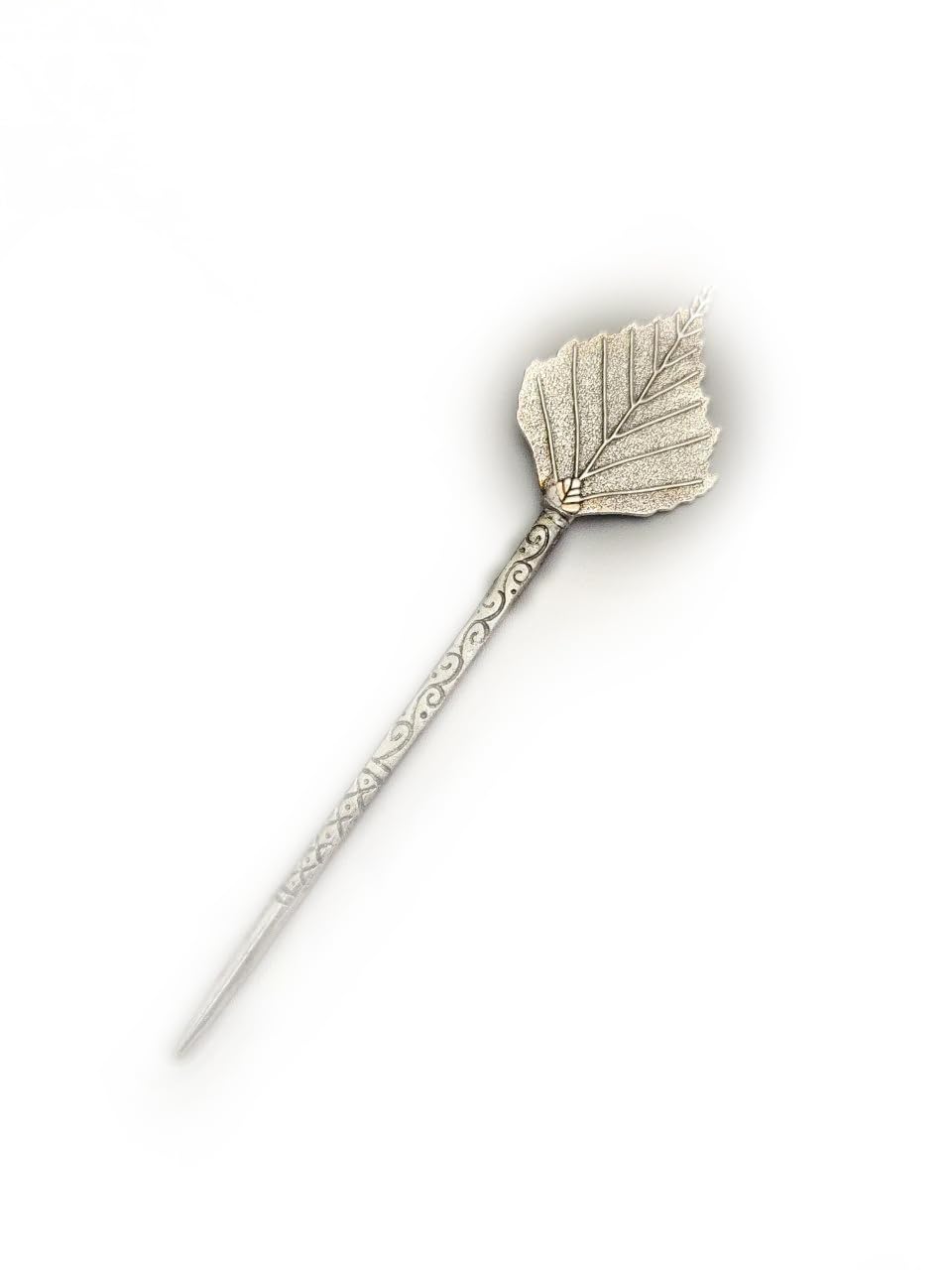 Silver Leaf Hair Pin by Rita Creations, Brass with Oxidized Finish, Lightweight and Versatile-image-17