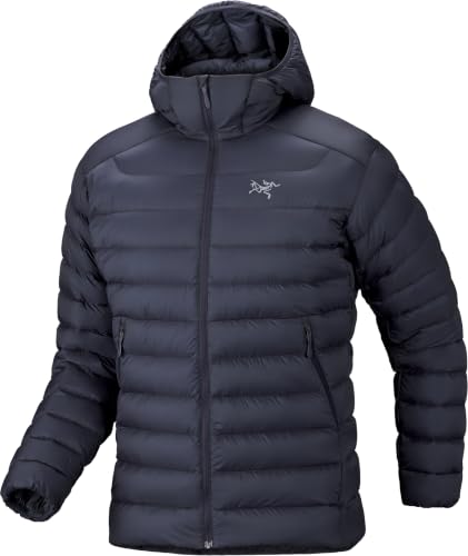 Image of Arc'teryx Cerium Hoody, Men's Down Jacket | Packable, Insulated Men's Winter Jacket with Hood | Black Sapphire, XX-Large | Packable, Insulated Men's Winter Jacket with Hood