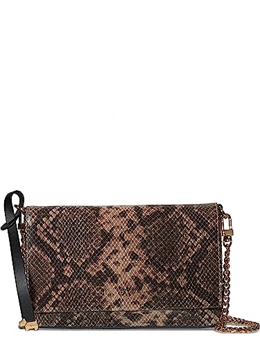 RADLEY LONDON Women's Brown Lexington Snake Print Chain Adjustable Strap Flap Bag