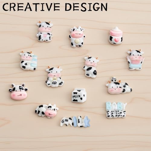 13 imanes 3D de resina para refrigerador en forma de vaca miniatura 4