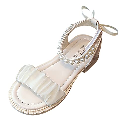 Girls Kids Beaded Open Toe Sandals 𝗟ow Heel Non Slip Dress Barefoot Shoes Baby Princess Dance Ballet Fashion Loafers
