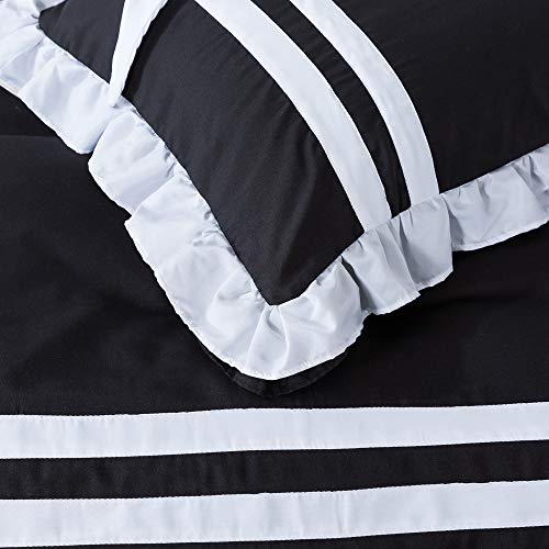 TEALP Copripiumino matrimoniale nero 3 pezzi Boho