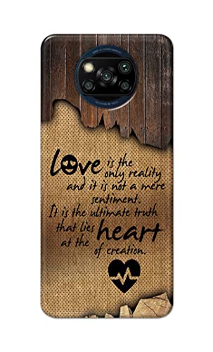 Image of PRINTFIDAA Love is The Only Reality and It is Not Mere Sentiment Printed Designer Hard Case for Poco X3 Back Cover -(e) RPM1010