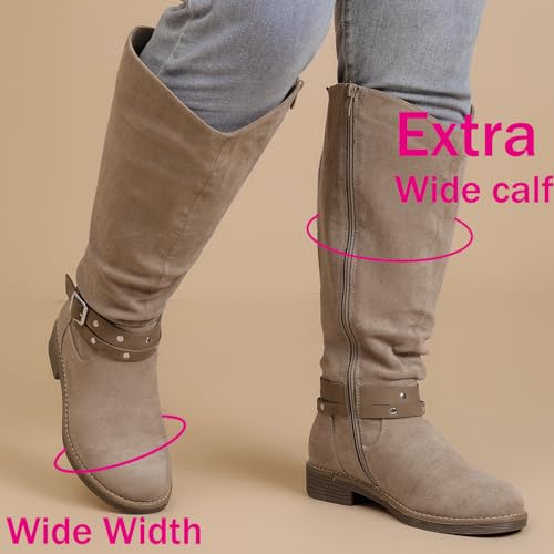 Image of Luoika Women's Extra Wide Calf Knee-High Boots
