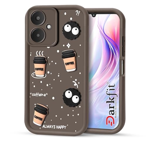 Image of Back Case Cover Compatible with OnePlus Nord CE 3 Lite 5G | Cute Fun Cartoon Ball 3D Coffee Silicone Case | Body Protection | Camera Protection | Shock Proof | Color Brown | Pack of 1