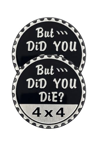 Image of 2 pcs Car Emblem 4 x 4 Metal Automotive Badge 3D Metal Car Badges Emblems Round Emblem Decals Car Badge Decals Stickers Compatible with Vehicles Trucks SUV RV Decorations (But die You die)