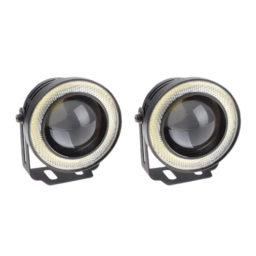 Antibrouillard LED voiture 12V 3.5 pouces blanc avec projecteur COB et anneau Angel Eye (2pcs)