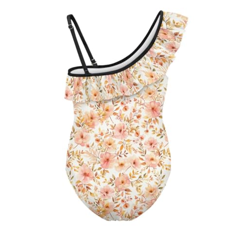 Image of Girls Swimsuit One Piece Ruffle Swimsuit Non-Slip Straps UPF 50+ for Girls Size 3-14 Years