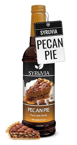 Syruvia Coffee Syrup, Pecan Pie Flavored Syrup for Drinks, Lattes, and Desserts – 25.4 fl oz,