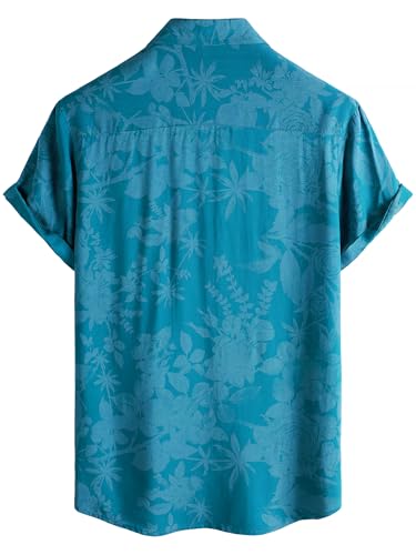 Image of JOTOOK Mens Hawaiian Shirt Short Sleeve Button Down Tropical Shirts Casual Floral Summer Beach Shirt