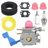 FitBest Carburetor Tune-up Kit for Poulan GHT180 GHT180LE GHT220 GHT220LE Weed Eater Hedge Trimmer, Replaces Part# Zama C1U-W13A / 530071633/530035306 - Includes Fuel Line, Air Filter, Spark Plug