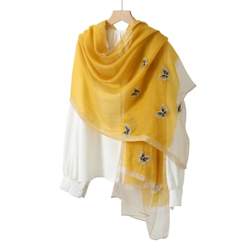 Isurrender Silk Embroidered Long Scarf Lightweight Wrap for Evening Party Fashion Pashmina Shawl Wraps for Women Formal3