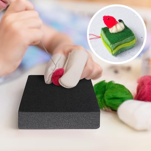 Sharplace 4 Schaumstoffunterlage zum Filzen, 16x11x3.5cm Filzschwamm Unterlage zum Filzen/Trockenfilzen und Nadelfilzen
