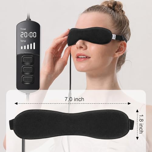 Image of Aroma Season Heated Eye Mask for Dry Eyes, Warm Eye Compress with Flaxseed Graphene FIR for MGD, Dry Eye Syndrome, Chalazion Blepharitis Treatment, Steam Moist Heat Therapy to Unclog Glands (Black)
