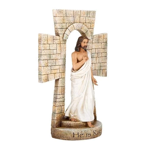 Estatua Resurrección Cruz 12 Pulgadas Decoración Religiosa miniatura 3
