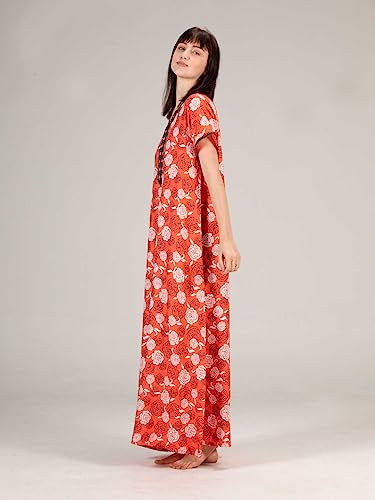 Image of Evolove Women's Viscose Liva Long Maxi Night Gown Nighty Dress with Pocket, Super Soft Comfortable (LNG-Rayon)