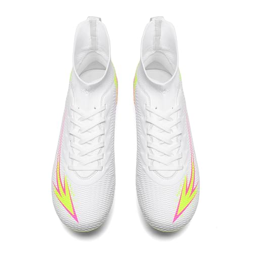 Image of Soccer Cleats for Mens Womens High Tops Lace Up Unisex Football Shoes Indoor Turf Soccer Shoes AG FG TF for Beginners to Advanced Players