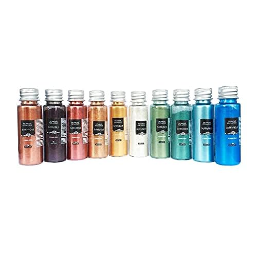 Resin Pro SAHARA Pearline Pigmente – Metallic Farben für Epoxidharz, Pigmente Set, Farben für Kunstharz, Mica Pulver zum Mischen, Harz gießen, Gießharz, Set, DIY, Basteln – Mehrfarbig / 10 x 10g