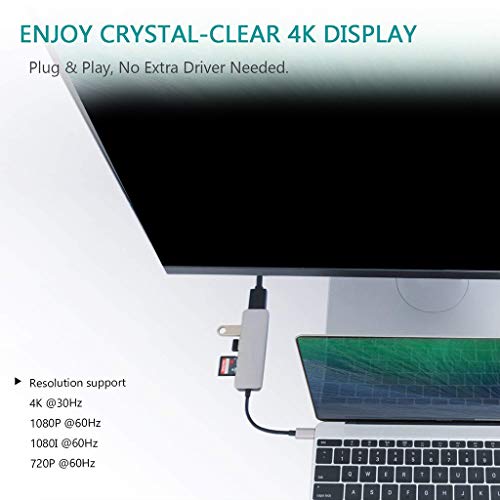 Mini USB Tipo C De Alumínio 5 Em 1 Adaptador De Hub 2 Leitor De Cartão USB 3.0 Para Macbook