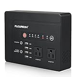 floureon Portable Power Station Solar Generator Backup Power Supply, Portable Power Emergency Backup Lithium Battery 200W 146wh/42000mAh with 110V AC Outlet 2 DC Output 4 USB Output LED Flashlight.