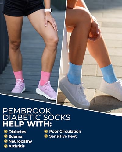 Image of Pembrook Bamboo Viscose Diabetic Socks for Women & Men - 6 Pairs | Breathable Wide Non Binding Plus Size Socks | Loose Fit