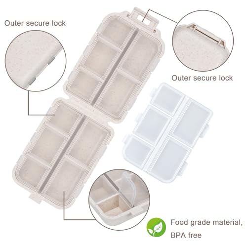 Image of Large Medicine Pill Organizer with 189 Labels, Travel Medicine Kit Travel Pill Case Purse Organizer Pill Organizer for Purse (Beige, 1 Pack)