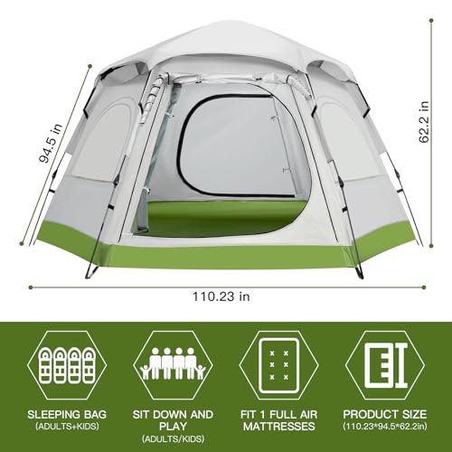 Carpa para camping de 4 personas con toldo impermeable miniatura 2