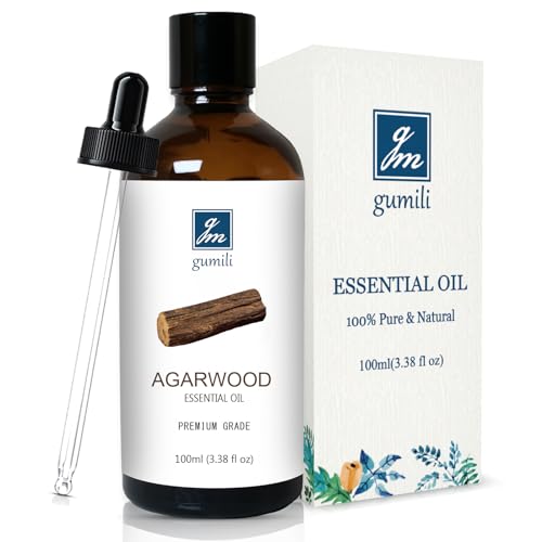 GM Gumili Agarwood Essential Oil 3.38oz/100ml, Pure Qud Oil for Relaxation, Meditation, SPA, Aromatherapy Diffuser