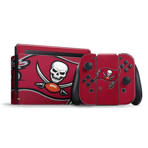 Skinit Decal Gaming Skin Compatible with Nintendo Switch Bundle - Officially Licensed NFL Tampa Bay Buccaneers Large Logo Design